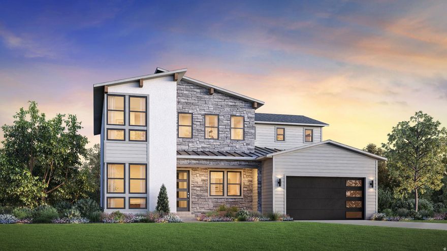 This home is projected to complete March, 2026!  Representative photos of Millcreek Home Design.  The Millcreek's open and airy design is ideal for modern living. A charming foyer flows past a bright flex room into the soaring two-story great room with views to the desirable luxury outdoor living space beyond. Adjacent, the well-appointed kitchen is complemented by a spacious casual dining area, an oversized center island with breakfast bar, plenty of counter and cabinet space, and an ample walk-in pantry. The stunning primary bedroom suite is complete with a spacious walk-in closet and an elegant primary bath with a dual-sink vanity, a large soaking tub, a luxe shower with seat, and a private water closet. Overlooking a generous loft, secondary bedrooms feature roomy closets and a shared hall bath. Additional highlights include an extensive fully finished basement with a Kitchenette, a versatile first-floor bedroom with walk-in closet and private bath, easily accessible second-floor laundry, a powder room, an everyday entry, and additional storage throughout.