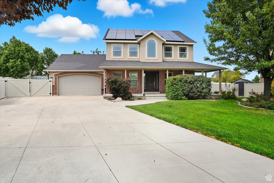 SELLER OFFERING $15,000 TOWARDS RATE BUYDOW/CLOSING COSTS Discover this beautiful four-bedroom home nestled in a peaceful cul-de-sac in Saratoga Springs, Utah. Say goodbye to electric bills with solar panels! The main floor boasts a formal living room/office, a spacious kitchen, and a cozy family room with a fireplace. The recently finished basement offers an additional family room, bedroom, and modern updates like a newer furnace and water heater. Enjoy the expansive 0.33-acre lot with a park-like backyard featuring a pergola, fire pit, and basketball court-perfect for outdoor living and entertaining. A fantastic home in a desirable location!