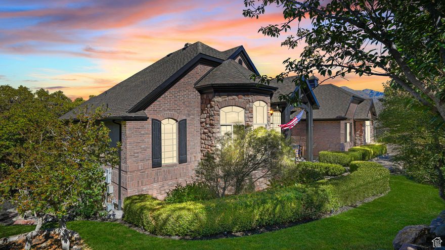 World Class Mountain Biking and hiking at your doorstep in this private sanctuary In Suncrest.   Breathtaking views of the valley, Utah Lake, and the mountains are yours to enjoy in this neighborhood.  . This timeless home offers lavish dark walnut wood flooring  and beautiful stone flooring imported from Turkey.  Radiant Heat and Thick Spray Foam insulation keep this home perfectly climatized with low utility costs.   Custom built by the owner, this estate features a heated flat paver driveway for easy winter parking and heated sidewalks so you don't need to snow blow or shovel after winter storms.  Vaulted solid wood beam ceilings, two great rooms and 2 kitchens with artisan custom wood work, a private gym and suana, a private theater with perfect sound and visuals (highest end projector included) -all  will pamper you.    A central spiral staircase is accented by dark walnut wood  stairs with floor lighting and fine iron work.   The walkout basement is perfect for guests with a mother-in-law apartment.  The massive garage can easily swallow an RV, Boat, and up to 6 cars.  A fire suppression system in this chateu can save your life and help limit fire and water damage -and save you on homeowners insurance.  The lot is cloaked in privacy by oak trees and boasts a stream and waterfall-perfect for otudoor living.   Escape the winter inversions and come enjoy the singular beauty of Suncrest and its amazing amenities including a pool, jacuzzi, fitness center, clubhouse, pickle ball and basketball courts and miles of trails for year round recreation. A perfect blend of luxury, elegance, and mountain living awaits!.   Note: This is the first time the owner and builder has put this house on the market.  A Trustee erroneously listed the house last year for an amount that doesn't come close to the home's value.