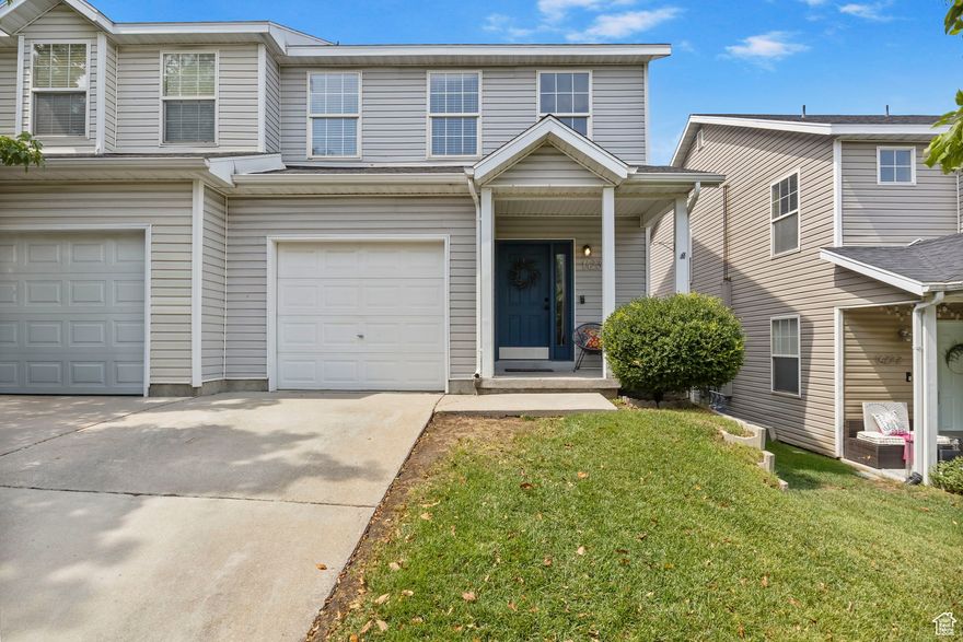 Price adjustment! Welcome to this rare end-unit townhome in the heart of Draper, offering both privacy and unbeatable convenience. Nestled in a quiet, well-kept community, this home enjoys quick access to Bangerter Highway, I-15, TRAX, and Silicon Slopes, along with a wide variety of shopping, dining, and entertainment options. Families will also appreciate its location within the highly rated Canyons School District. For outdoor enthusiasts, parks, hiking, and biking trails are only minutes away. Inside, you'll find a bright, open-concept layout with updated finishes throughout. The home features fresh paint, stylish black light fixtures, and recessed can lighting upstairs. Durable laminate and tile flooring run throughout-no carpet anywhere-making this home both modern and easy to maintain. Major systems have been thoughtfully updated, including a newer furnace, central air, water heater, and HOA-maintained roofing. Step outside to your private fenced patio, perfect for relaxing or entertaining. Low-traffic streets and a nearby community park add to the peaceful neighborhood setting. Upstairs bedrooms offer stunning Wasatch Mountain and valley views, creating the perfect retreat at the end of the day. With lawn care covered by the HOA, you'll have more time to enjoy everything Draper has to offer. This competitively priced end-unit townhome is a rare find-schedule your showing today!  **Bedroom photos have been virtually staged. Square footage figures are provided as a courtesy estimate only and were obtained from the county.  Buyer is advised to obtain an independent measurement.