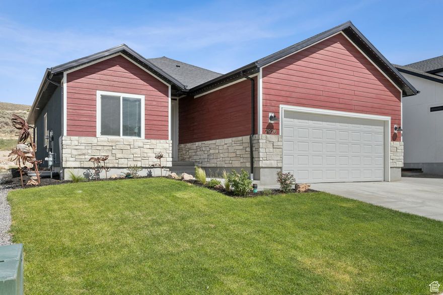 **Welcome to this beautifully upgraded rambler-style home in the heart of Eagle Mountain!  With 6 bedrooms, 4 bathrooms, and 3,181 sq ft of finished living space, this home is perfect for large households, multi-generational living.  ADU in the basement recently vacated and currently open.  Seller is not promoting for a new tenant while on the market.  The layout features 3 bedrooms and 2 baths on both the main level and basement, offering flexibility and privacy for all.  Step inside to find granite countertops throughout, upgraded lighting fixtures and fans, and ALL appliances included-including a basement stackable washer/dryer. The extended 22x27 garage offers loft storage, a store-away workbench, and is prepped for heating-ideal for any workshop or hobby space.  Electrical in garage Garage comes with 220V outlets with 3 dedicated circuits  including 14-20 amp GFI 120V outlets. is plumbed to be heated.  Enjoy Utah's outdoor beauty in the fully landscaped 3- tiered backyard featuring three rock-wall terraces, a firepit at the top, and stairs leading up for easy access. Relax on the oversized patio with programmable lighting and eave lighting that brings the home to life in the evenings. Patio is set up for a hot tub to be installed with 220V remote switch.  The yard is complete with automatic sprinklers and fresh sod for a lush, green finish.  Other upgrades include:  Granite countertops throughout the entire home, Triple-wide driveway with side parking, Garage loft storage & extended workspace.  Rental income potential with past individual room rents of $1,800$1,900/month or $1,600/month including utilities (rent roll included)  Located in a quiet Eagle Mountain neighborhood close to schools, parks, and amenities, this home blends function, comfort, and value. Don't miss your chance to own this versatile and beautifully enhanced home!