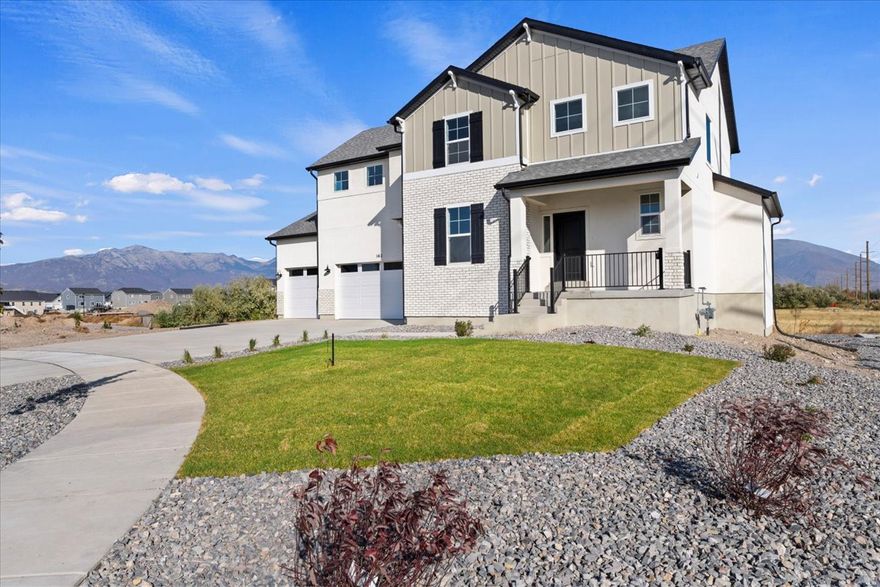 **Quick Move In*** You will love this Longleaf plan on a .21 lot. OVERSIZED & EXTRA DEEP -3 car garage in a brand new subdivision. North Lake Meadows is located at the border of Saratoga Springs and Lehi.   Enjoy Nautica Boat Club, Talons Cove Golf Course, and Israel Canyon Trailhead. Close to Costco, restaurants, and shopping. Spacious kitchen with abundant cabinet space, Cul-de-sac lot. 9' basement walls. 4 bedrooms and loft upstairs. Grand kitchen with gas cooktop and double oven. Upgraded quartz countertops throughout, Upgraded cabinets. Easy to clean LVP flooring on main level baths, and laundry. Main floor home office is perfect for remote work. Walk in panty in kitchen. Modern metal railing gives an upgraded look.  Pendant lights above island. Upgraded carpet. Secondary bedrooms are oversized. Home includes all the extras. Sq ft per builder specs.