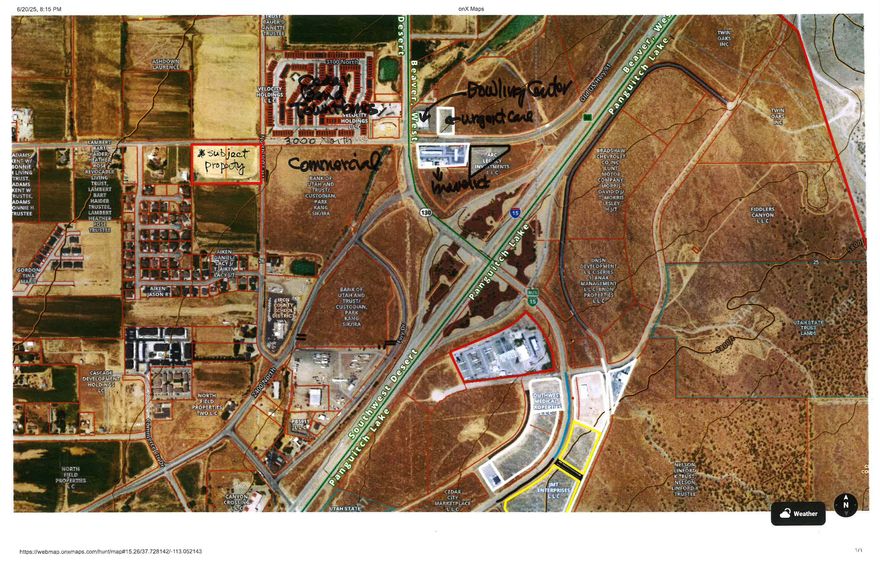 Prime Corner located at 100 E and 3000 N. Close to I-15 North Interchange. High Traffic area! All utilities available. Property is in the process of being annexed into Cedar City and re-zoned to ''Mixed Use'' (commercial/high density residential) subject to City final approval. Water rights available.