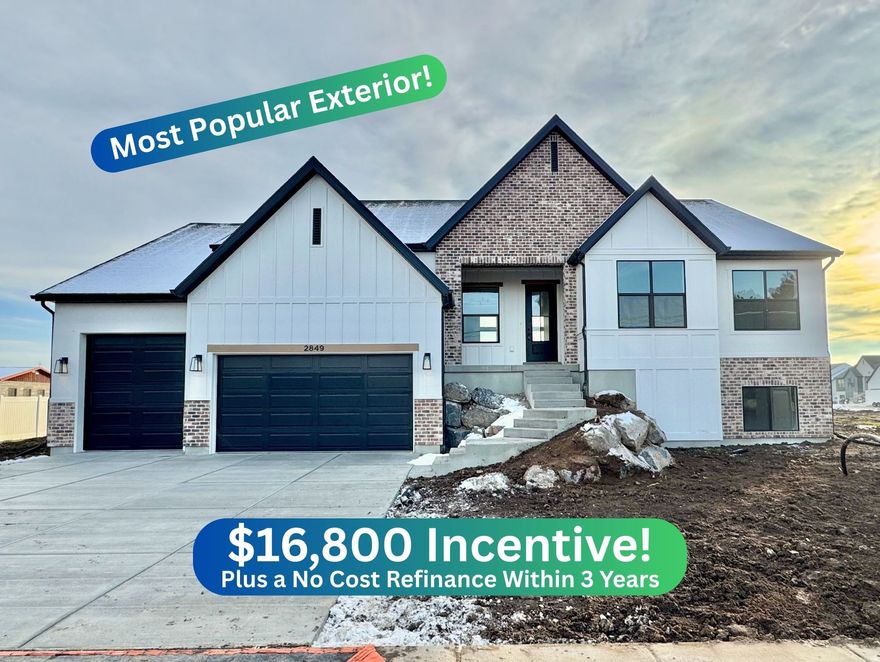 New construction on nearly a HALF ACRE with included front landscaping and huge preferred lender incentives!!! Come see this Parade of Homes featured floor plan with the most desirable exterior in all of Weber County! Home is expected to complete in February. Includes full front landscaping and fencing with a gravel RV pad. One, two, and ten year home warranties included. ***Preferred lender incentive is $16,800 with a no cost refinance within three years*** Come make this beautiful home yours before it's gone!   Square footage figures are provided as a courtesy estimate only and were obtained from building plans.  Buyer is advised to obtain an independent measurement.