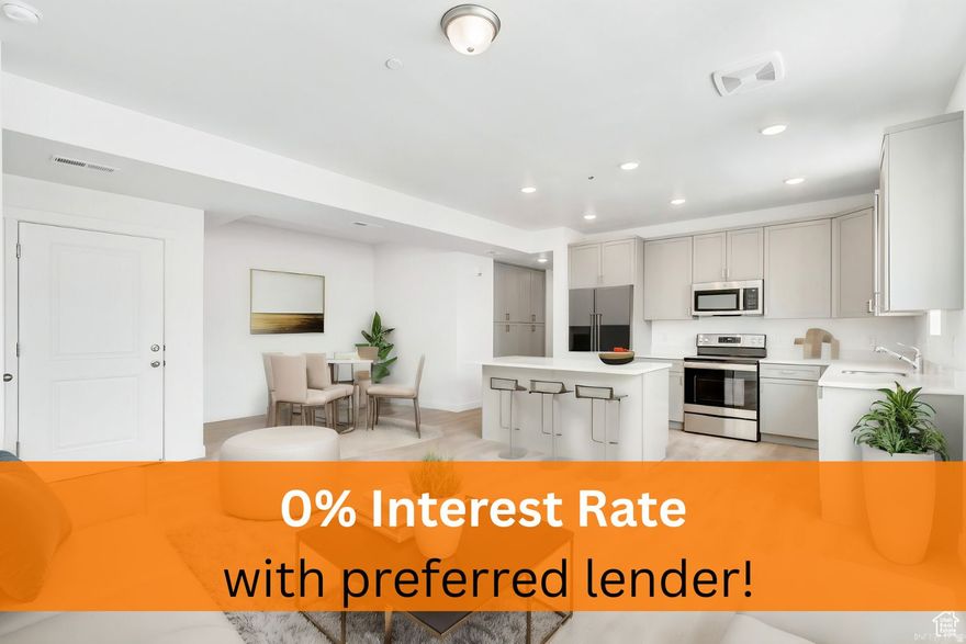 Modern condo across from Downtown Daybreak. exceptional views of Wasatch mountains. Walk to shops, dining, parks, & entertainment. Open floor plan with natural light & contemporary finishes. Limited-time selections available. Next to UTA TRAX Red Line. Visit sales office at 5263 W Reventon.