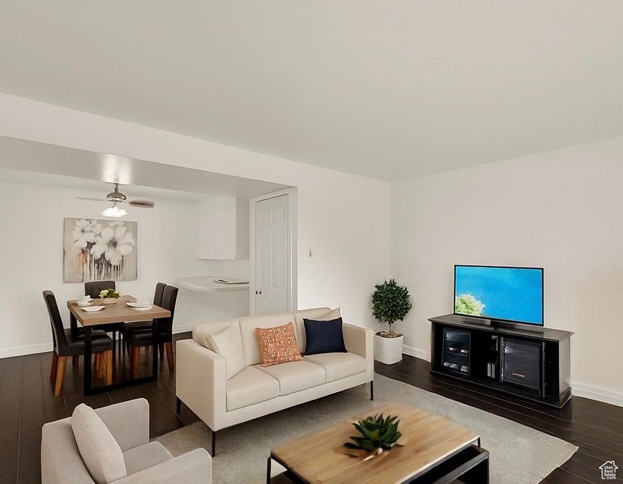 Welcome to this beautifully updated condo in the heart of Holladay! This spacious unit has been fully remodeled from top to bottom, featuring modern finishes and thoughtful upgrades throughout. Enjoy an open-concept layout with abundant natural light, new flooring, fresh paint, and a completely updated kitchen with sleek cabinetry, quartz countertops, and stainless steel appliances. Bathrooms have been tastefully redone with contemporary tile and fixtures, giving the home a fresh, clean feel. Located in a well-maintained community, this condo offers convenience, comfort, and style-all within seconds of shopping, dining, and easy access to the heart of Holladay. The private balcony is perfect for relaxing or entertaining, while the updated interiors make this home truly move-in ready. Don't miss the opportunity to own a fully updated unit in desirable Holladay!