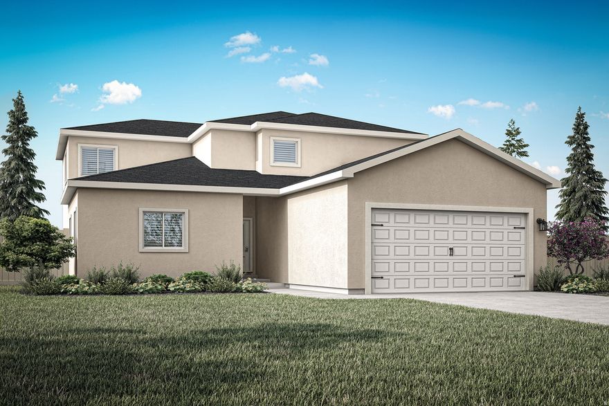 A two-story home that actually has the master bedroom on the main floor! Come see this beautiful brand-new home and brand-new community for yourself!