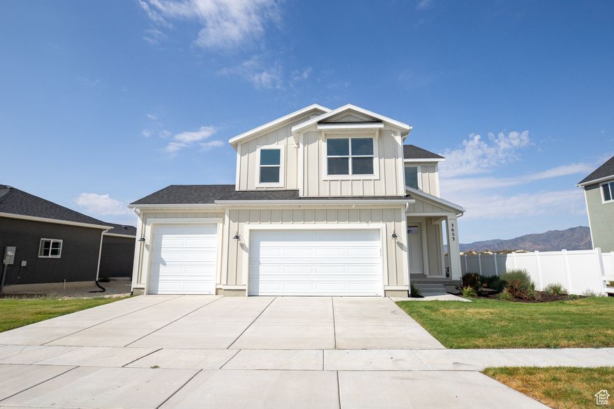 AMAZING $10,000 INCENTIVE TOWARDS CLOSING COSTS, RATE BUYDOWN, OR PRICE REDUCTION REGARDLESS OF LENDER! Must-see Harmony Community in Eagle Mountain! Move-in ready! This beautiful home built by Flagship Homes is 3900 sq. ft. and features a 3-car garage, 4 bedrooms, 2.5 bathrooms, a den/office with French doors, quartz slab countertops, painted cabinets, laminate flooring on the main level, a large loft on the 2nd floor, landscaped front yard, and backyard (can be landscaped for an additional charge). The primary bedroom has a vaulted ceiling, large walk-in closet, and dual sinks with a separate tub/shower. With an unfinished basement, this home provides space for storage and room to grow. (If preferred, basement can be finished for an additional charge.) 1GB fiber optic internet included in the HOA dues. Call for more information or stop by our model home at 3859 N. Thomas St., Eagle Mountain for a tour. Model home hours: Monday-Saturday 11 AM - 6 PM. Buyers to verify all information. Square footage is from house plans.