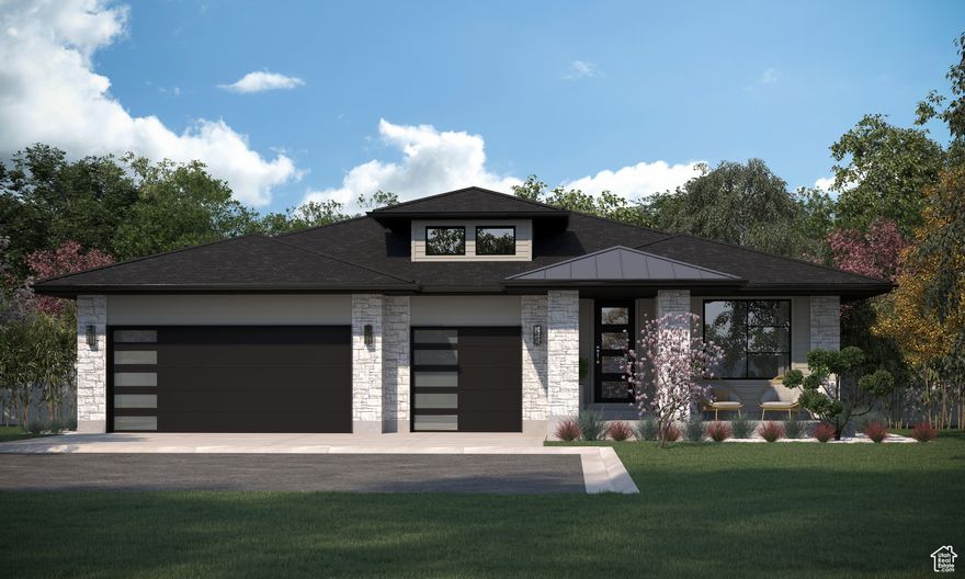 Welcome to The Maxwell. This is a to be built listing and this new plan blends modern design with everyday functionality in this sleek 3 bed, 2.5 bath rambler offering over 4,000 sq ft of  space-including a spacious basement and 3-car garage.  With its striking Modern Prairie exterior, this home features soaring 9' ceilings, custom knotty alder cabinetry, quartz countertops, and luxury vinyl plank flooring throughout the majority of the main level. The open floor plan connects a gourmet kitchen, airy great room, and dining area perfect for gathering and entertaining.  The finished basement expands your living space with 2 bedrooms, a bathroom, and a Rec room. Room for guests, hobbies, or movie nights. Enjoy premium finishes, designer lighting, and a layout built for comfort and style.  Though the lot is modest in size, interior space has not been compromised, accommodating large-living expectations without extensive outdoor maintenance.   Located in Downtown Farmington's Gatrell Gardens-just minutes from parks, schools, and local amenities.