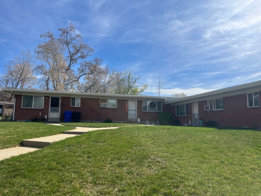 Great investment opportunity.  Red brick 4-plex with high visibility in Bountiful.   2- 2 bedroom 1 bath units and 2- 1 bedroom 1 bath units.  Easy to rent.   Brand new windows.  Clean.   4 car carport.   Large .46 acre lot with lots of potential.  Close to bus lines, shopping and the freeway.  Only 15 minutes to downtown Salt Lake and the airport.   All offers subject to inspection.