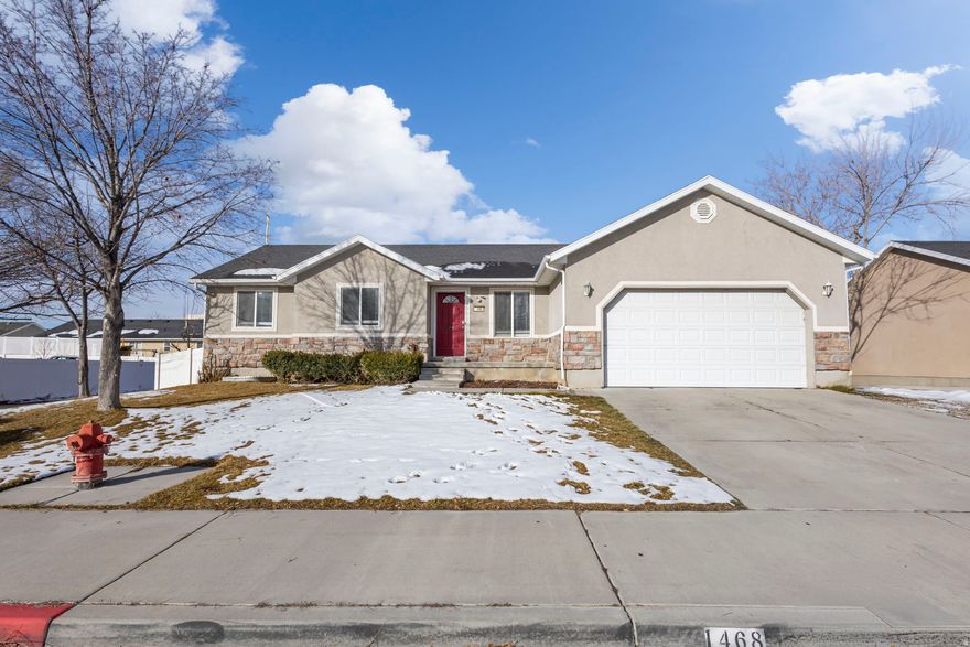 are 6-bedroom home in The Maples at Brookside! This spacious property also includes an office/den that could function as a 7th room, 3 bathrooms, main-floor laundry, and an open-concept layout designed for comfortable living and entertaining both upstairs and down.  The primary suite features a large walk-in closet, and the home offers what buyers appreciate most in this price range: generous room sizes, abundant storage, and a practical floor plan with flexibility for different needs.  Situated on a private corner lot of approximately 0.18 acres, the property features a fully fenced backyard, large storage shed, and plenty of space to enjoy outdoors. Conveniently located near parks, schools, shopping, dining, and quick access to I-15.  Short Sale  subject to lender approval. Sold as-is. Buyer to verify all information and square footage. Great opportunity in a desirable neighborhood.