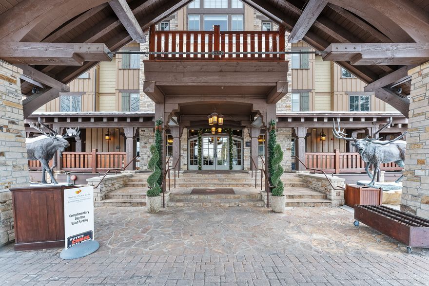 Perched on the top floor, this beautifully updated executive suite residence captures sweeping views of the ski runs, Park City Golf Club, and the surrounding mountains. Step onto your private balcony to take in the scenery overlooking the year-round pool and hot tub, creating a true four-season backdrop. Recently refreshed, the residence offers a comfortable and functional layout with a king bedroom, queen sleeper sofa, inviting living area with gas fireplace, full kitchenette, and the convenience of an in-residence washer and dryer. Hotel Park City delivers a premier resort experience with exceptional amenities including on-site dining at Ruth's Chris Steak House and Bandannas Bar & Grill, a full-service spa, fitness center, and immediate access to golf, Nordic skiing, snowshoeing, hiking, and biking. Ideally located just minutes from Historic Main Street, with complimentary shuttle service to both Deer Valley Resort and Park City Mountain. Offered fully furnished and turnkey, this residence also boasts a strong and consistent rental history within the Marriott Autograph Collection program.