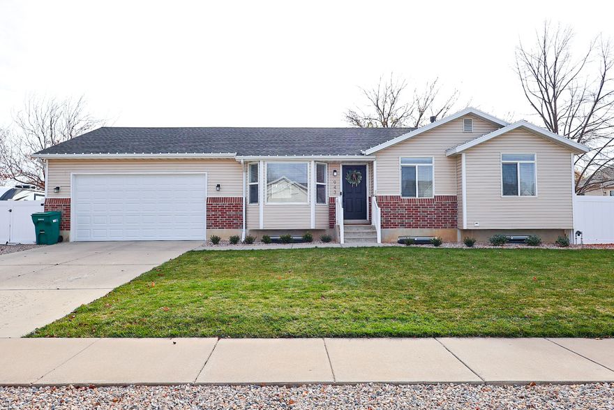 Welcome to your beautifully updated Layton home, perfectly located just minutes from Hill Air Force Base and with quick access to both freeways. This home has been completely redone from top to bottom, offering a fresh modern feel the moment you walk in. Every detail has been thoughtfully updated, giving you the comfort of a move in ready space. Step outside to a brand new cement patio, ideal for relaxing evenings or entertaining friends. The new landscaping adds incredible curb appeal and creates a clean outdoor space you'll love spending time in. The home also includes 9 solar panels paid in full, and a brand new roof. The garage is extra large 20x30x12ft. This home is a must see!