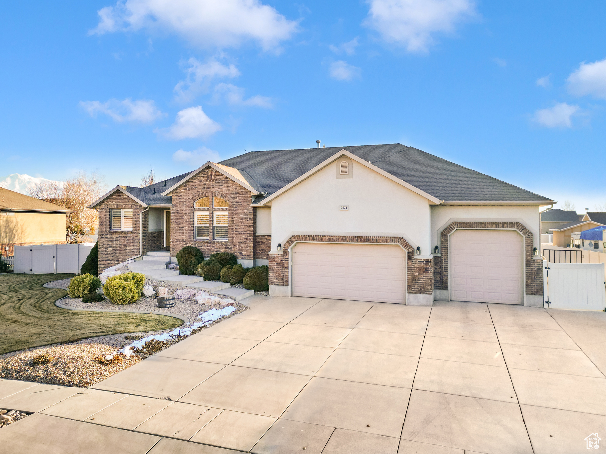 Welcome to your new home! This 5-bedroom, 3-bathroom rambler is located on a quiet street in Farr West. With 3,484 sq. ft. of thoughtfully designed living space, this home has everything you need. The spacious family room and kitchen serve as the heart of the home, with a cozy fireplace and windows overlooking the backyard. The main floor is designed for convenience with a flex room/office, primary suite, laundry and an additional bedroom and bathroom. Downstairs expands your living options with another family room, kitchen, 2 additional bedrooms, a bathroom and unfinished space to complete as you desire. Outside, there is ample room for all your toys with the RV parking on the south side of the home. Come see this one today!