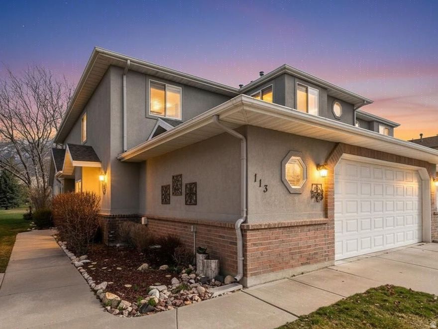 Located in the desirable Pleasant Meadows gated community, this beautiful home sits directly on The Barn Golf Course along the 18th hole, offering unobstructed views of the fairway and the stunning Ben Lomond mountain range. Inside you'll love the open and inviting layout featuring a dedicated home office, an expansive great room, and a spacious kitchen and dining area designed for both everyday living and entertaining. Main level windows include plantation shutters, and the kitchen offers Corian countertops, tile backsplash, stainless steel appliances, and a large island with ample workspace. Upstairs you'll find four bedrooms plus an incredible loft/game room, creating the perfect second living area, media space, or flexible bonus room-all while capturing even more of the breathtaking golf course and mountain views. Step outside to the flagstone patio with pergola, where you can relax while overlooking the fairway and enjoying the peaceful surroundings. Whether it's morning coffee or evening sunsets, this outdoor space truly shines. Recent updates include a NEW ROOF (2025) and newer water heater (approx. 4 years old). Washer, dryer, and refrigerator are included, and furnishings are negotiable. If you're looking for golf course living, incredible mountain views, and the privacy of a gated community, this Pleasant View home is one you won't want to miss.