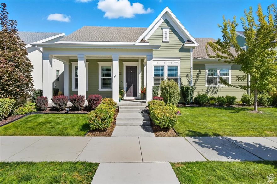 Located in the highly sought-after Daybreak community, this open concept main floor home offers timeless curb appeal, a bright and open-concept floor plan, a modern kitchen with quartz countertops, a large island, pantry and stainless appliances and a spacious owner's suite with en-suite bath and walk in closet. Enjoy a private backyard, 2 car garage and all the perks of Daybreak living just steps from parks, schools and community amenities such as the Oquirrh Lake, kayaking, trails, pools, splash pads, gym, community events, shops and dining. Located within walking distance to the new Megaplex and Bee's ballpark.  Live where lifestyle meets convenience in the heart of South Jordan. Square footage figures are provided as a courtesy estimate only and were obtained from county records. Buyer is advised to obtain an independent measurement.