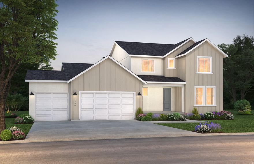 This home boasts tall ceilings with tons of natural light. There is also a bedroom and full bath on the main level, perfect for guests and loft/den upstairs. The open floor plan makes the space perfect for family gatherings or entertaining. This home has great upgrades with quartz countertops throughout, boot bench next to the garage, a cozy fireplace in the great room, and a beautiful kitchen. Come check out this beautiful new home surrounded by beautiful views of the mountains!