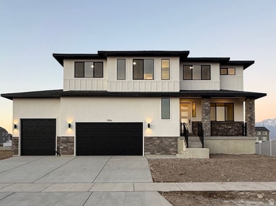 *3 Car Willow Plan -Quick Move In* Strategically located at the Saratoga Springs and Lehi border, this Modern Willow floor plan residence offers a blend of modern design and practicality. This home checks all the boxes!  With proximity to recreational attractions like El Nautica Boat Club and Talons Cove Golf Course, this location offers many outdoor activities.  Boasting a deep 3-car garage, spacious butler's pantry, double oven, and gas cooktop, every detail is meticulously designed for convenience and functionality. Upgrades including quartz countertops and cabinet upgrades, modern finishes, roughed in two bedroom ADU will be ready for future income potential,  The well-thought-out features, like the open-concept great room, and deluxe 6' primary tub, elevate the living experience to a new level of sophistication and comfort.  We have other plans and some have ADU's too. Sq footage per builder specs.  Some Photos are of our Willow Model Home.  Features and Colors will vary.