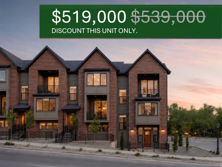 Completed new construction townhome in Murray featuring 3 bedrooms, 2.5 bathrooms, and an attached 2-bay garage with EV charging pre-wire. The Level 2 main living area keeps the kitchen, dining, and gathering space together, creating a bright and open feel with access to a covered deck. Interior finishes include quartz countertops, walnut cabinetry, matte black hardware, stainless appliances, and a clean modern design throughout. The fenced front patio adds usable outdoor space, and the low-maintenance setup makes this a great option for buyers wanting new construction, garage parking, modern finishes, and outdoor space in one home. Photos may be virtually staged. Buyer to verify all information.
