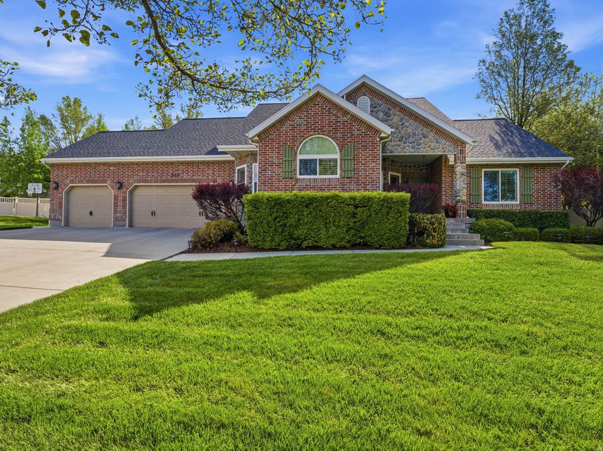This beautiful home is located in a prestigious and stunning neighborhood in Alpine (with highly rated schools) has everything to offer.  Pride of ownership inside and out.  All improvements completed within the last 3 years; new roof with venting along the ridge, new triple pane windows (upstairs), the original stucco removed and resurfaced, new Trane HVAC system,  water softener (Wi-Fi enabled), upgrades in kitchen and baths, new tile flooring in kit, laundry and 1/2 half.  Kitchen offers new floor to ceiling Thomasville cabinetry, duel fuel oven, new island and new countertops, new sink and faucet, soft closes to enjoy. The three upstairs baths has mini remodels.  Also completed were a bedroom and bathroom downstairs. This family was planning for this home to be their forever home and left no stone unturned.  Hardwood floors throughout with only carpeting in craft room (which could be part of an ADU in the future) and one bedroom.  Huge garage with extra storage above and new garage doors.  All appliances in the home stay except the stand alone freezer in garage. Eastern back yard to enjoy especially in the evenings with no western heat.  This yard is a soothing oasis with privacy and mountain views.