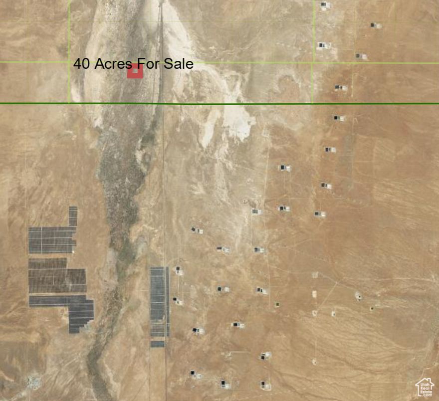 INVEST IN MILLARD COUNTY, UT: 40 Acres along Hwy 257 between Delta and Milford, near mile marker 13. Property has historically been used as open grazing area, but is near the wind turbines and solar farm by Milford. Beautiful area of wide open spaces for miles! No direct access from the highway. BLM owns between the 40 acres and Hwy 257. Approx 1/3 mile away from the paved highway. You may be able to apply for an underground water right through the State of Utah, buyer to verify with the Div. of Water Rights. Map & address are approximate. Directions: From Delta 4000 West (Hwy 257) & Hwy 50/6, head south towards Milford for approx 55 miles. Property located on the west side of the highway. Also located approx 3/4 mile north of the Millard/Beaver County line.