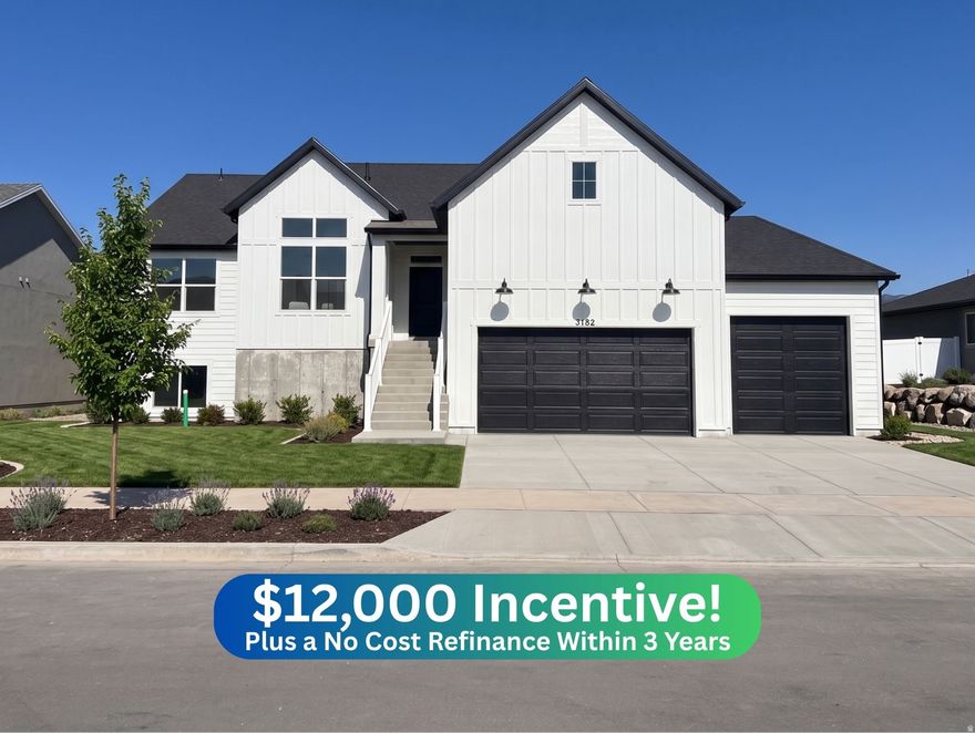 One of the FINAL HOMES in the incredible Grove at JDC Ranch development! Selling faster than we can build them. This West-facing, dream white farmhouse features stunning mountain views off your covered deck, a massive FOUR-CAR garage, a fully finished walkout basement, and is complete front landscaping. Completion is expected in late July, backed by a 1-, 2-, and 10-year home warranty for ultimate peace of mind. Act now to secure the $12,000 preferred lender incentive with a no-cost refinance within three years! (Main photo shows AI-generated examples of the included landscaping). Square footage figures are provided as a courtesy estimate only and were obtained from building plans. Buyer is advised to obtain an independent measurement.