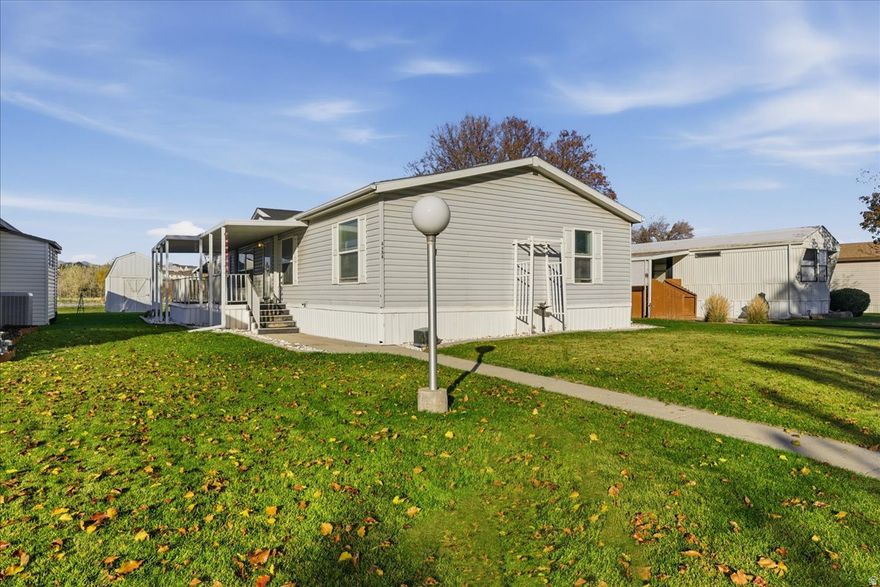 Very spacious 3-bedroom, 2-bath home in Winchester Estates, a well-maintained 55+ community centrally located in Salt Lake County near the Murray Parkway Golf Course. The Master Bedroom and en-suite  bathroom includes a walk-in shower, and the home offers both a large living room and a massive family room for flexible living space. The kitchen features a generous island and a semi-formal dining area. Enjoy no backyard neighbors, a walking path, and a large open community area ideal for gatherings. Additional highlights include two covered parking spaces and a large exterior storage shed allowing a ton of storage.   Buyer must complete and be approved through the park application process prior to submitting an offer. This home is priced to sell.