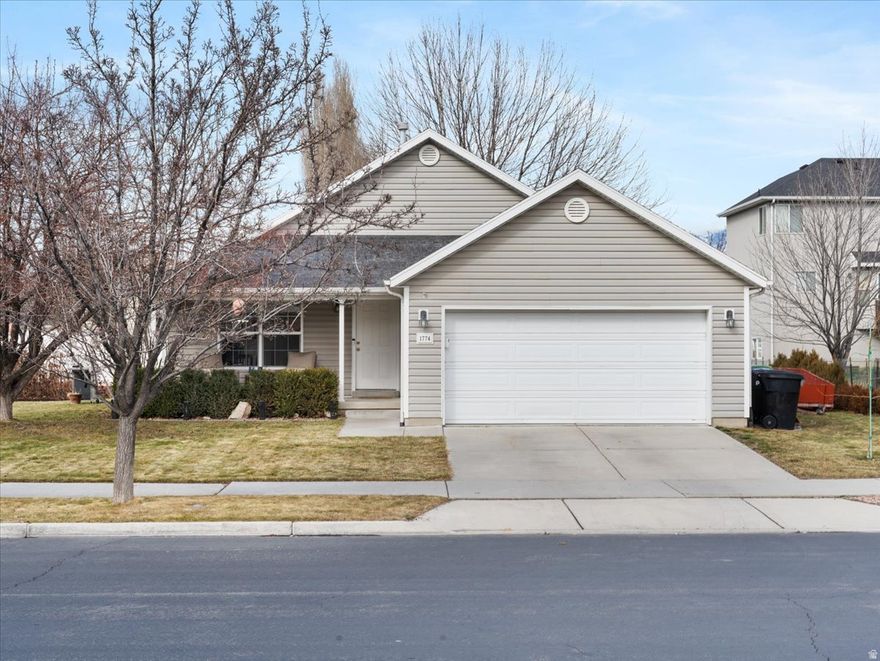 This well-maintained home offers convenient main-level living in a quiet neighborhood, ideally located near Provo Airport, I-15 Freeway, and within walking distance of Sunset View Elementary School and Shoreline Middle School. The spacious great room features a vaulted ceiling that opens to the kitchen. The home includes 3 bedrooms and 2 bathrooms, along with a new furnace, air conditioner, and water heater. Enjoy the flat, fully landscaped backyard - perfect for play.  Street is very quiet, which allows you to live close to everything without feeling the hustle and bustle nearby.   One mile from the Provo River Trail. One owner from the time the home was built in 2003.