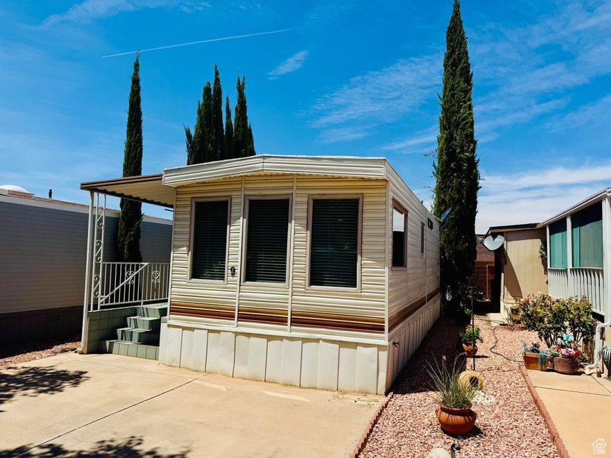 This darling 2-bedroom Park Model is exceptionally clean, bright, and ready for you to move right in and enjoy. The welcoming tiled deck sets the tone for relaxing mornings or evenings with friends. Inside, the bathroom has been tastefully updated, and the thoughtful layout offers comfort and functionality. The second bedroom features its own private entrance, perfect for guests or extended stays. Don't miss the chance to make this charming home yours! Buyer to verify all information.