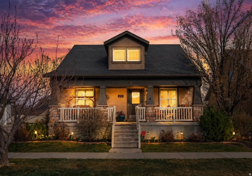 One of the best value opportunities in Daybreak right now! This well-maintained 4-bedroom, 3.5-bath home offers nearly 3,000 square feet of functional, move-in ready living space in one of South Jordan's most sought-after communities. From the inviting front porch to the bright, open main living areas, the layout is designed for everyday comfort and easy entertaining, featuring a versatile loft and a fully finished basement with a wet bar and surround sound wiring. Major system updates have already been taken care of, including a new furnace and A/C (2023), water heater (2022), and kitchen appliances (2025), providing added peace of mind. The private backyard is ready to enjoy with two new patios and mature landscaping. Located just minutes from Daybreak's lakes, trails, parks, dining, pools, and community amenities, with HOA including internet service. With recent price adjustments, this home is now one of the most competitively positioned options in the area and a strong opportunity for buyers looking for value in Daybreak.  Buyer is advised to obtain an independent measurement.
