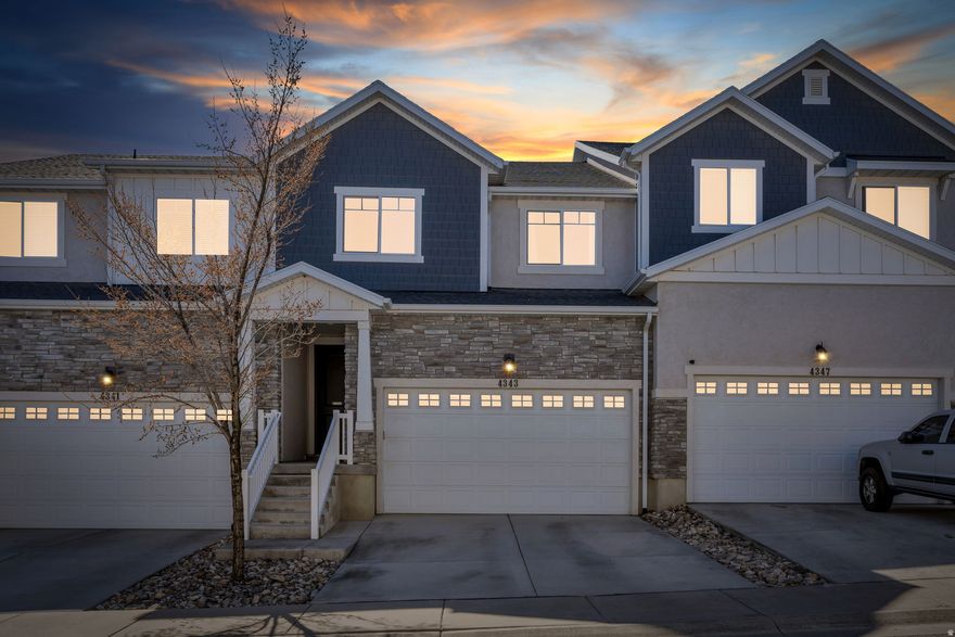 Established Townhome Located in the desirable Shadow Run community of Herriman, this home offers the perfect balance of convenience, comfort, and lifestyle. Tucked away from Mountain View Corridor and Bangerter Highway, yet close to shopping, dining, entertainment, parks, excellent schools, and nearby reservoir and recreation areas, the location truly has it all. The main level features a well appointed kitchen with granite countertops, stainless steel appliances.  The bright and airy living room is highlighted by vaulted ceilings and oversized windows that fill the space with natural light. A half bathroom on this level adds everyday practicality. Upstairs, the primary suite offers a peaceful retreat with a private bathroom complete with a walk in shower. Walk through to a large walk in closet.  Two additional bedrooms, full bathroom, and a conveniently located laundry area complete the upper level. The large basement is ready for you to come and make it your own. Residents enjoy access to community amenities including a nice pool, clubhouse, gym, and playground.  This home offers a low maintenance lifestyle with the perfect blend of comfort, convenience, and modern living. Square footage figures are provided as a courtesy estimate only. Buyer is advised to obtain an independent measurement.