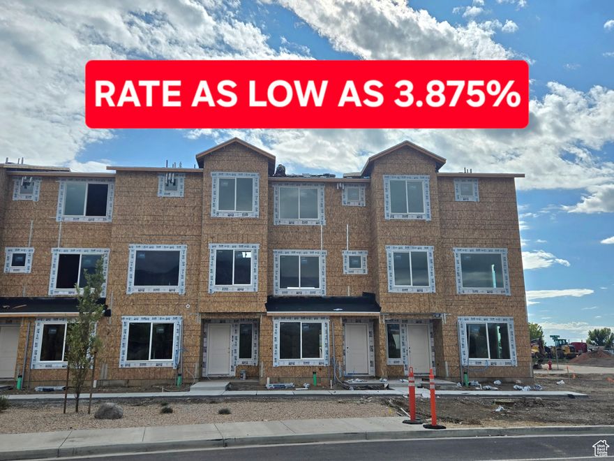 BRAND NEW COMMUNITY! Be one of the first to own in this amazing cozy community. SAVE HUNDREDS ON YOUR MONTHLY PAYMENT WITH OUR SPECIAL INTEREST RATES ++ $$$$ towards closing costs and amazing incentives for UT Housing. Estimated completion first part of DEC. Discover the perfect blend of convenience and comfort in this new townhome! Boasting 4 bedrooms, 3 bathrooms, and a 2-car garage, HUGE kitchen living dining with 9ft ceilings. This home has great mountain views, parks but also offers quick access to a variety of restaurants, shopping, and the freeway  all within a 5-minute drive. Your ideal home, perfectly situated for a vibrant lifestyle! Ask me about our Generous Home Warranties, Active Radon Mitigation System, and Smart Home Package which are all included. *No representation or warranties are made regarding school districts and assignments; conduct your own investigation regarding current/future school boundaries. Photos may or may not be of actual home. Buyers to verify colors, materials, and options. Square footage figures are provided as a courtesy estimate only and were obtained from building plans. ***Sales Center Hours: Open Monday, Tuesday, Thursday, Friday, and Saturday from 11:00 a.m. - 6:00 p.m. Wednesday from 1:00 p.m. - 6:00 p.m. Closed Sundays. Call for an appointment!