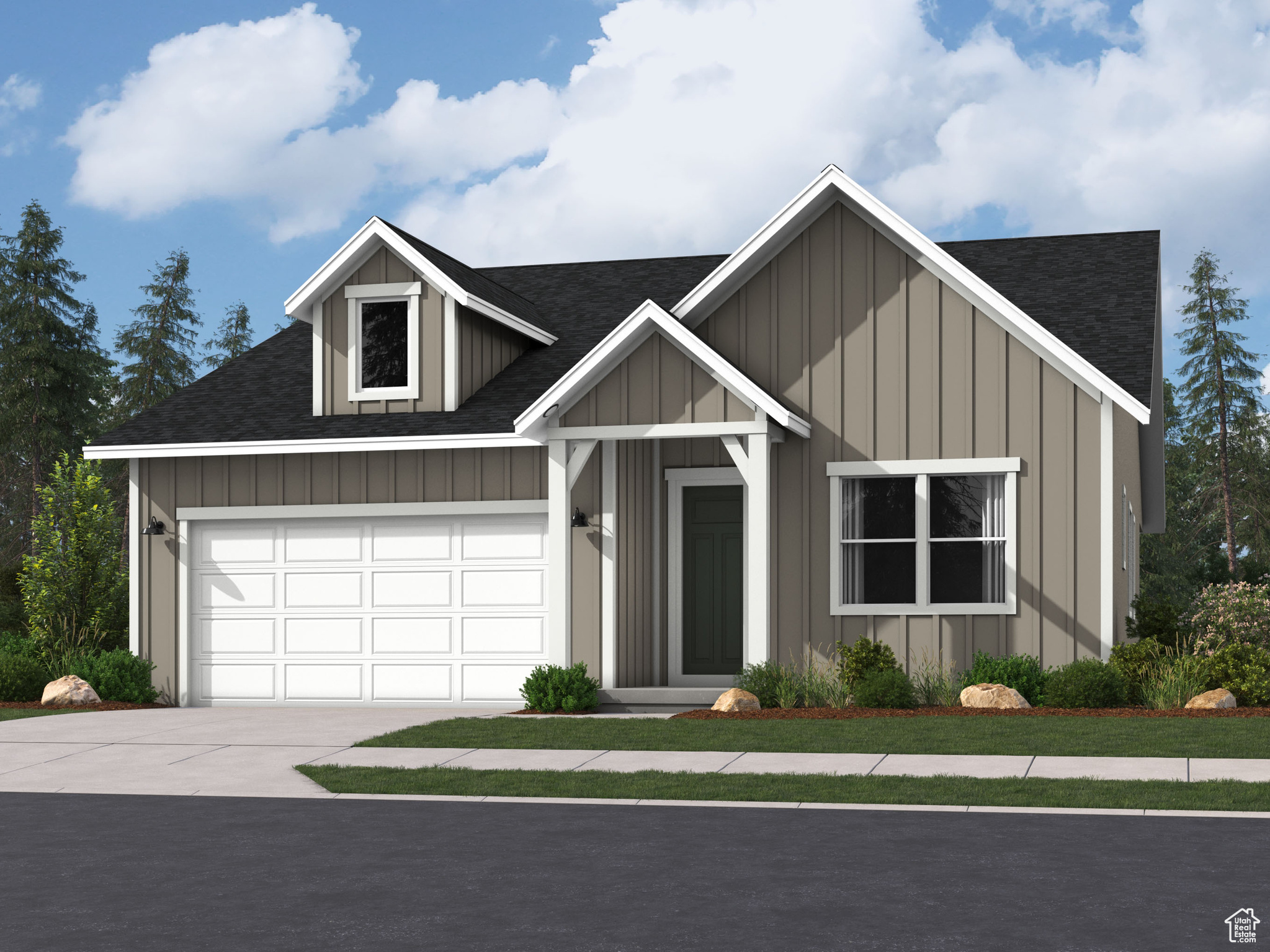 Parkway Fields - 4122 - Arcadia. Now offering up to $20,000 towards closing costs when financing through Lennar Mortgage! Estimated completion in December. This beautiful rambler home offers 3 bedrooms, 2 bathrooms, a 2-car garage and a full unfinished basement. The main floor offers a large family room, dining area, and a kitchen that boasts white craftsman cabinets and white quartz countertops with grey veining. Square footage figures are provided as a courtesy estimate only and were obtained from builder. Buyer is advised to obtain an independent measurement. Rendering is for illustrative purposes only.