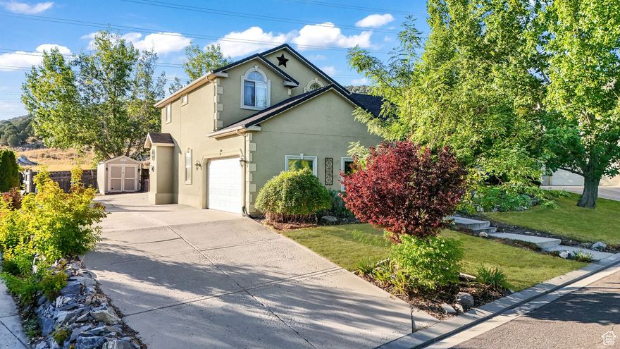 Welcome to this meticulously cared-for 6-bedroom, 4-bathroom home located near The Ranches Golf Course, outdoor enthusiasts, or anyone seeking space and quality in a growing community. Featuring a charming wrap-around front porch with peaceful views of open space on a quiet street. The private, shaded backyard is perfect for relaxing or entertaining, with a personal gate that opens directly to a mountain bike park and miles of hiking and biking trails. A large, dedicated RV driveway offers space for six or more vehicles, along with exterior hookups for RVs and motorcycles. Inside, you'll find vaulted ceilings, granite countertops, and a spacious kitchen equipped with a $5,000 gas stove and double oven. The grand primary suite includes a jetted tub and walk-in closet.