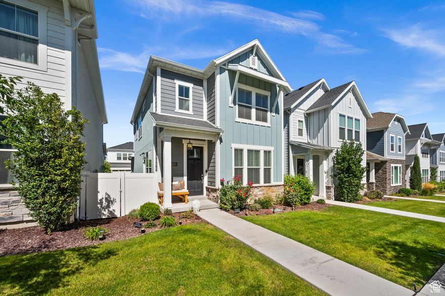 Welcome to your dream home in the highly sought-after Holbrook Farms community, where modern elegance meets everyday comfort. This beautifully maintained residence offers over 2,000 square feet of light-filled living space, featuring three spacious bedrooms and two and a half bathrooms thoughtfully designed for both style and functionality.  From the moment you step inside, you'll notice the attention to detail-from the expansive windows to the finishes that make every room feel inviting. The gourmet kitchen is a true showstopper, complete with quartz countertops, custom cabinetry, stainless steel appliances, and a generous pantry. It opens seamlessly into the large great room, perfect for entertaining or relaxing.  The luxurious primary suite serves as your personal retreat, offering a spa-like ensuite bathroom and a walk-in closet. A versatile additional bedroom provides the ideal spot for a home office, play area, or second living space, while the upstairs laundry room adds everyday convenience.  Step outside into your private, professionally landscaped backyard-perfect for summer barbecues, quiet mornings, or simply enjoying the stunning Utah sunsets. The two-car garage offers plenty of room for storage, and the home has been thoughtfully upgraded throughout.  Situated just minutes from I-15, Thanksgiving Point, Silicon Slopes, and a variety of shopping and dining options, this home is perfectly positioned for both work and play. Holbrook Farms also offers access to parks, walking trails, and community green spaces, making it an ideal neighborhood for families and outdoor lovers alike.  This is more than just a house-it's a place to truly call home. Schedule your private showing today and experience all that this exceptional property has to offer.