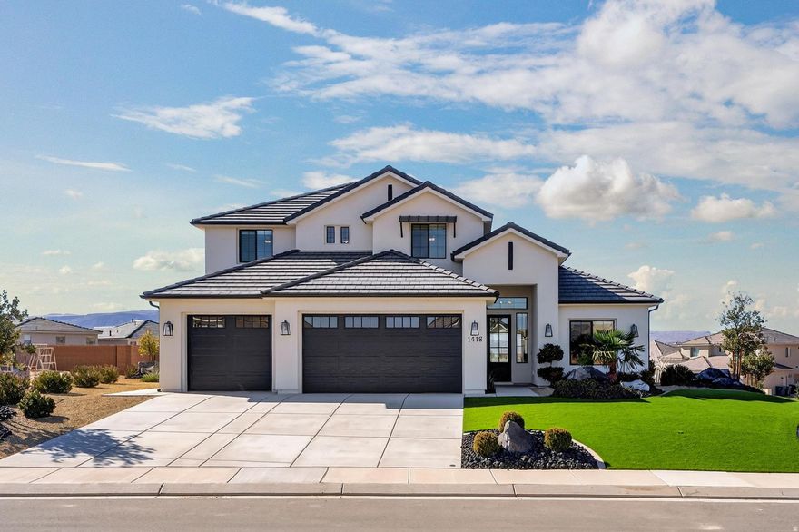 This stunning former Parade of Homes property is perfect for large gatherings, both inside and out. The two-story residence features high-quality finishes throughout, offering six spacious bedrooms and four bathrooms, along with a three-car garage. Situated on a beautifully xeriscaped corner lot with excellent curb appeal, the home includes a master suite with two walk-in closets, a corner shower, a garden tub, and dual sinks. The main floor features a versatile bedroom adjacent to a full bath, ideal for use as a study or office. The backyard offers a covered patio with a high degree of privacy.  Please note that square footage figures are provided as a courtesy estimate based on county records. Buyers are advised to obtain an independent measurement. All information provided is deemed reliable but is not guaranteed and should be independently verified by the buyer and the buyer's agent.