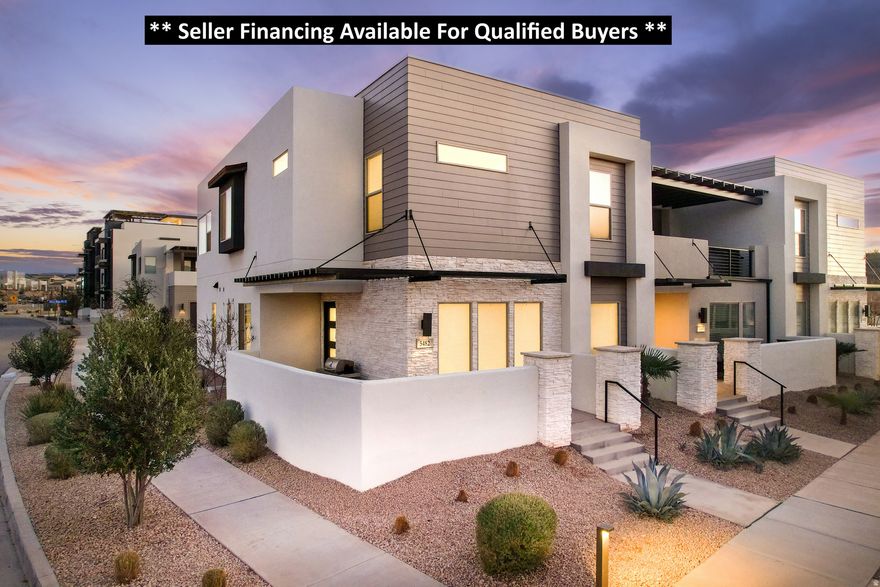 Seller financing available for qualified buyers.   Turn-key nightly rental in Desert Color Resort located just steps from the lagoon, clubhouse, and pickleball courts-one of the closest locations to the resort core. This fully furnished 2,608 sq ft townhome includes over $80,000 in furniture, amenities, and recreational gear, along with an active rental history, making it ready to generate income from day one. The home comfortably sleeps up to 16 guests with 5 bedrooms and 5 bathrooms, and features a gourmet kitchen, 8-ft doors, iron railings, built-in bunks, and fully tiled bathrooms.  Multiple gathering spaces-including a spacious family room and upstairs loft-offer plenty of room for guests to relax and spread out. Outdoor living is just as inviting with an upper deck hot tub, firepit, pergola, and outdoor grill, perfect for enjoying evenings after a day at the lagoon.  Unlike many nearby new builds, this home is closer to the main resort amenities and is fully set up to operate as a nightly rental. A golf cart is also included, making it easy for guests to access the lagoon, pool, clubhouse, and pickleball courts.  Rental history and additional details available upon request.
