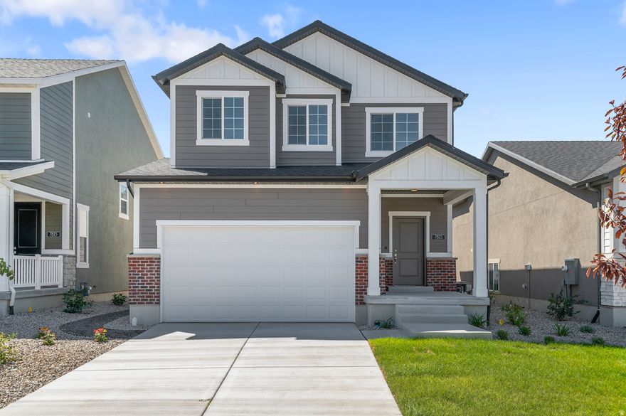 Beautiful brand new Sanders! A thoughtfully designed home blending comfort, style, and efficiency. This home features a gorgeous kitchen with sleek white laminate cabinets, durable quartz kitchen countertops, and stainless steel electric appliances for a clean, modern look. The flooring combines laminate hardwood, vinyl tile, and carpet for both function and warmth. Energy efficient upgrades and a tankless water heater add everyday value. In the owner's bathroom, enjoy a spacious walk-in shower with elegant glass doors, accented by satin and brushed nickel hardware. Classic Craftsman base and casing complete the polished interior with timeless appeal. Comes fully landscaped and maintained by the HOA for easy care living!