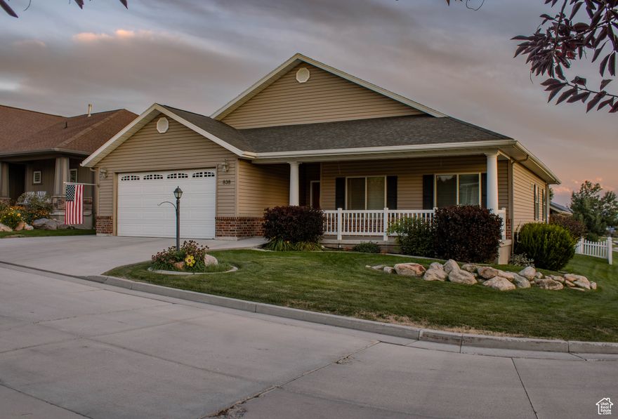 Perfect blend of comfort and tranquility in this beautiful home, ideally situated in a desirable 55 and older community on the prestigious Smithfield east bench. This is the simplified, single-level lifestyle you've been dreaming of.  Step inside and be captivated by the bright and airy open floor plan. The spacious living and dining areas flow seamlessly together, creating an inviting atmosphere perfect for both relaxing and entertaining. Large windows fill the space with natural light, highlighting the cool, durable tile floors that run throughout the main traffic areas.  Experience true convenience with everything you need on the main floor. The generous primary suite serves as a peaceful retreat, complemented by easy access to laundry and all essential living spaces.
