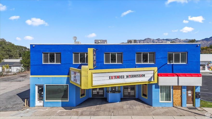 Own a Piece of Main Street History! Here's your chance to bring new life to the legendary "Sticky Shoe" theater-an iconic building right in the heart of historic downtown American Fork. This unique property features the original auditorium, now split into two separate theaters-each with its own screen and stage-plus two street-facing retail spaces (previously home to a barber shop and a photo studio).  Upstairs, you'll find a charming 2-bedroom, 1-bath apartment perfect for owner occupancy or additional rental income. The building also includes three individual office spaces, offering even more flexibility and potential revenue.  Whether you keep it as a nostalgic movie theater, convert it into a live performance venue, community center, or one-of-a-kind event space-the possibilities here are endless. Don't miss this rare opportunity to own a truly unforgettable building with history, character, and untapped potential.