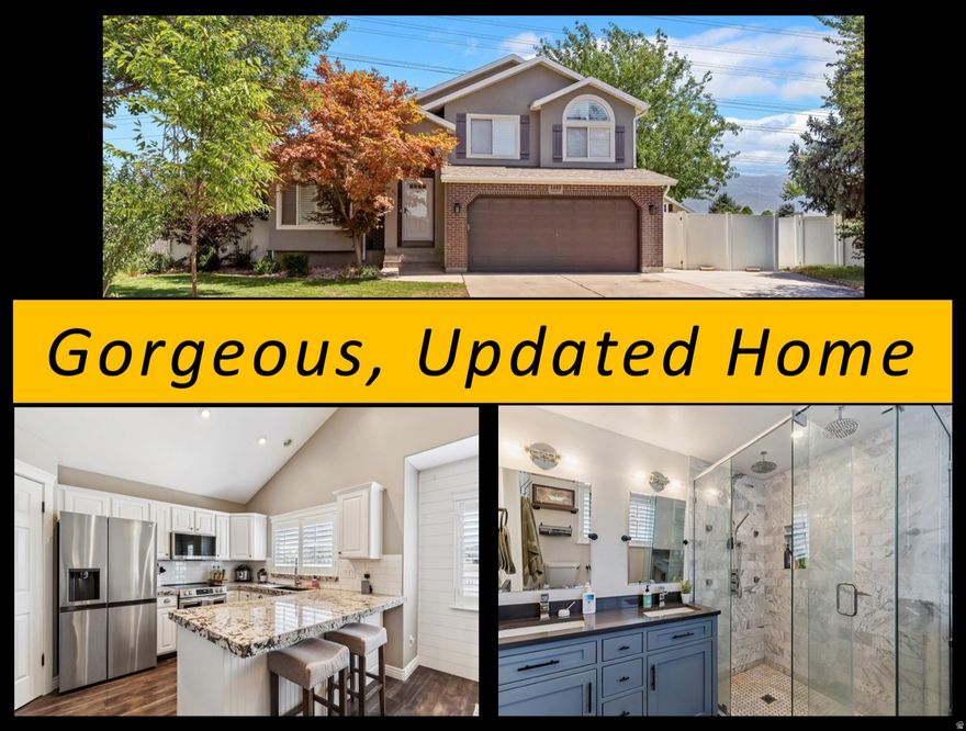 Picture-perfect and beautifully updated, this home is located in the highly desirable Kayscreek neighborhood. From the moment you step inside, you'll notice the vaulted ceilings, plantation shutters, and a formal front living space highlighted by custom millwork.  The updated kitchen is both stylish and functional, featuring white cabinetry, a shiplap accent wall, granite countertops, subway tile backsplash, walk-in pantry, and newer appliances-including range, microwave, and refrigerator (all included). It opens to a spacious dining area and a comfortable family room with a corner gas fireplace and elegant marble and wood surround, plus direct access to the backyard.  Upstairs, the primary suite offers vaulted ceilings, a designer shiplap accent wall, and a barn door leading to a spa-like bathroom with dual rainfall shower heads and a body sprayer. Two additional bedrooms and a full bath complete the upper level.  The finished basement adds valuable living space with an additional bedroom, full bathroom, and laundry room.  Throughout the home, you'll find updated lighting, plumbing fixtures, and modern finishes.  Step outside to a fully fenced, private backyard designed for relaxation and entertaining, featuring a large patio, fire pit area, matching garden shed, mature shade tree, and convenient RV parking.  Schedule via Aligned Showings (min 3-hr notice required, no showings M-F - see Agent Remarks)