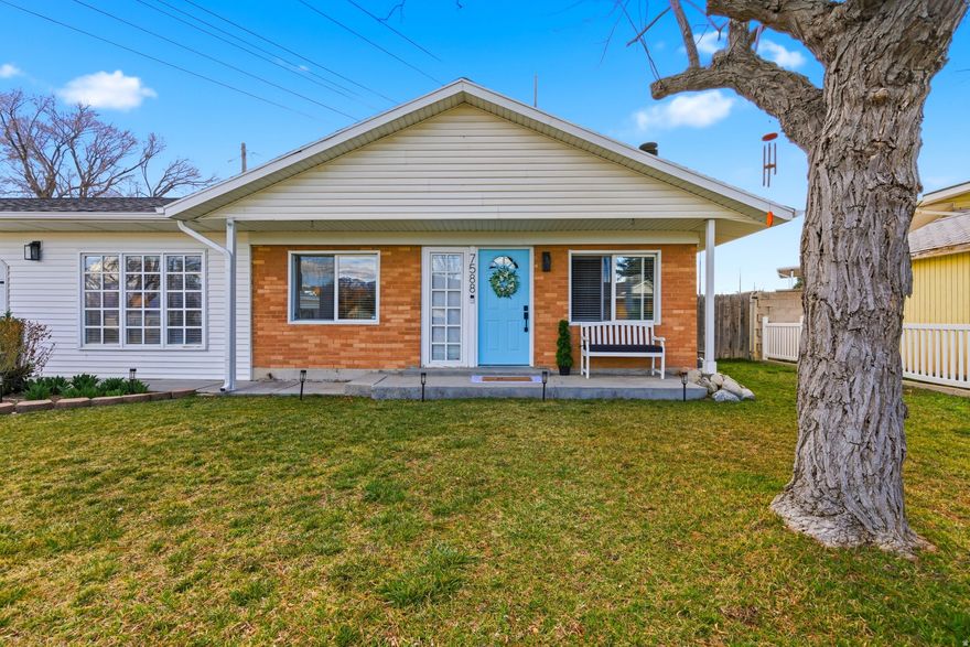 This cozy, updated home is filled with natural light from sunrise to sunset. Open Layout. Beautiful 3 bedrooms home, with a very roomy master bedroom, updated kitchen and bathrooms with granite countertops. Roof, furnace and A/C 3 years old.  Great Neighbors in a very friendly and safe neighborhood, 5 minutes from Jordan Landing, Fashion Place Mall, Garden Village. Very central to everything, Shopping centers, Movie Theaters, Markets, Home Depot and Freeways. This is a  moving ready Jem.  Fully landscaped with fenced backyard for kids or pets, Google Fiber is installed. Come and See it. Buyer is advised to obtain an independent measurement, quote.