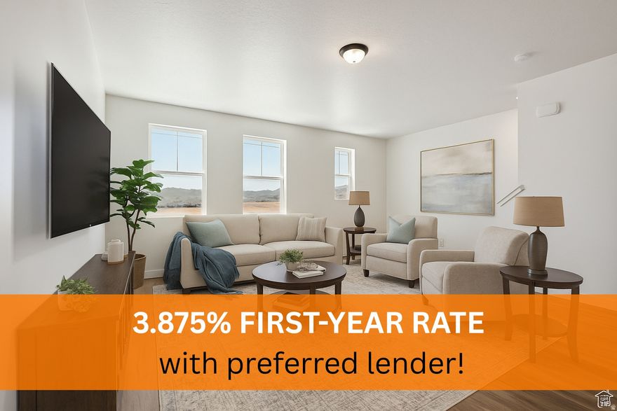 **Get a 3.875% rate your first year! Take advantage of our preferred lender 2-1 buydown program (5.875% fixed after) - or choose 4% in seller concessions to use toward closing costs or a price reduction. Your choice, your savings!** Live above it all in this modern 3-story Daybreak townhome! Enjoy open-concept living, private bedroom levels, and incredible natural light. Walk to parks, trails, and shops-plus full access to all Daybreak amenities!