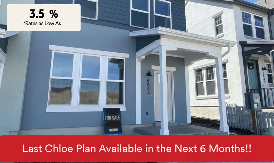 Last Chance at the Chloe Plan for the Next 6 Months! Grab this coveted New Daybreak Townhouse before it is gone. Preferred Lender Incentive Interest Rate or Receive up to $12,500 towards closing costs!* Move In Now* The Chloe is a must see layout! Open great room is perfect for Entertaining or Daily Living. Secluded Primary Suite is separated from the additional guest bedrooms. Upstairs features a loft that can be used as an office space. Side by side Laundry Room. UPGRADES Included in pricing! Come take a look today! Interior photos are from a similar staged unit. No fridge or furniture included. Daybreak amenities include, Pools, Gym, Parks, Downtown Daybreak, Bees Stadium, Trax, Restaurants & More! Buyer and buyers agent to verify all information. RE taxes not yet assessed.