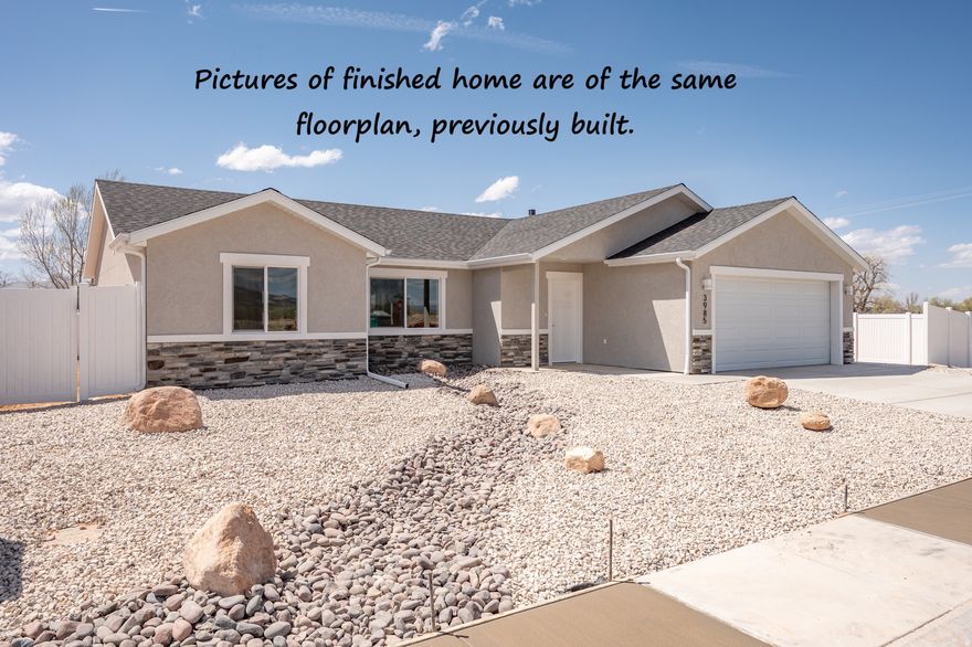 $5000 towards closing costs or upgrades! Quality & value in this new Enoch neighborhood -NO HOA! Our popular plan #1 is on a larger lot with great views! It has an open floorplan w/two bedrooms on one side and the master on the other for privacy. The kitchen includes all appliances. If you contract soon you can pick your colors! Quality construction details include soft-close wood cabinetry, quartz countertops, finished & fully insulated garages, upgraded luxury plank in living areas, plush carpet in bedrooms, tile in bathrooms. This price includes front yard rock-scaping, the side shared fences in heavy duty vinyl, and RV parking with hookups! Great location close to Gateway Prep. Academy K-8, and minutes to everything! This is our lowest priced lot left in Hawks Landing, don't miss it!