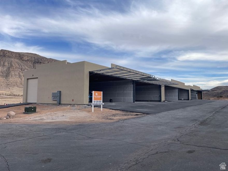 3 of 5 hangars available for sale in the Grassy Meadows Sky Ranch subdivision in Hurricane, UT. See the flyer for info and call to discuss.