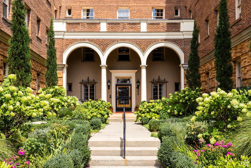 Among the few truly grand, historic apartment buildings in Salt Lake City, The Mayflower stands as one of the most notable. Built in 1929 to house East Coast executives of the Kennecott Copper Corporation, this remarkable building exudes timeless elegance, confident physical presence, and effortless style in an unbeatable location. Residence #402 is a rare offering: a front-facing, three-bedroom home in pristine, turnkey condition. With generous living space, classic design details, high end appliances, an additional laundry craft room, and a private garage - something few units in the building offer - it represents a truly unique and special opportunity. Enjoy sweeping south-facing views of the city skyline and Wasatch Mountains from the comfort of your home. Located just minutes from downtown and the University of Utah, and with Reservoir Park, tennis courts, and the Art Center right outside your door, this residence seamlessly blends historic charm with modern urban convenience in one of Salt Lake's most coveted addresses.