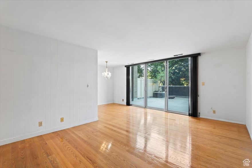 Welcome to Bonneville Towers unit 3F.  This well located high rise building offers great access to Downtown and the U of U, not far from light rail, as well as access to the Salt Lake international Airport.  This particular unit has been well loved for many many years, it is the first time it has been on the market in the history of the MLS.  It offers two bed, two bath and nice open living space.   The kitchen has an updated dishwasher and newer refrigerator.  Unique to this unit is the large, 42 ' by 23' (over 950 square feet) outdoor patio that offers indoor outdoor living from the main living room through the large sliding doors.  Facing West and in the late afternoon shade from the towering historic trees, the patio is perfect for getting outside on these later summer afternoons and evenings.  The swimming pool is on this same level for easy access.  This unit is vacant and offers immediate occupancy.  One parking stall included and a large storage unit are in the secured garage.