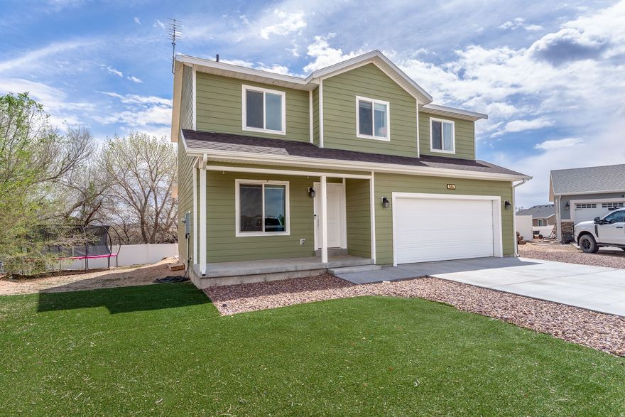 This charming two-story home, built in 2020, is situated in a quiet cul-de-sac, just minutes away from Centennial Elementary School. With 1,614 sq ft layout, this lovely residence features 4  bedrooms and 2.5 bathrooms. Enjoy fully landscaped artificial turf in the front yard, ensuring a beautiful, low-maintenance outdoor space year-round. The kitchen has modern appliances and ample cabinet space. Retreat to the peaceful upstairs master suite, featuring an en-suite bathroom and generous closet space. Three additional bedrooms offer versatility for guests, a home office, or playroom. With a two-car garage for convenient parking and storage. Don't miss this incredible opportunity to own a beautiful, eco-friendly home in a desirable location-schedule your viewing today! Square footage figures are provided as a courtesy estimate only and were obtained from county records .  Buyer is advised to obtain an independent measurement.