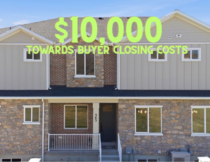 SELLER WILL PAY up to $10,000 towards BUYER CLOSING COSTS, BUY DOWNS, DISCOUNT POINTS (with accepted offer)***USDA 100% FINANCING AVAILABLE***Experience incredible value with every upgrade already included as you become the first to live in this move-in ready townhome filled with luxury finishes throughout. Beautiful mountain views. From the moment you enter, the quality and attention to detail set this home apart from other new construction in the area. The open main level features a stylish kitchen with tile backsplash, farmhouse sink, Frigidaire Gallery appliances, crown molding, and soft-close cabinets and drawers, creating a functional and inviting space for everyday living and entertaining.  The upper level offers a spacious primary suite with large windows that capture mountain views and abundant natural light. The ensuite bathroom includes dual vanities/sinks, a Euro-glass shower door, and a large walk-in closet. A flexible loft area at the top of the landing provides space for a home office, reading nook, or additional living area. Two additional bedrooms and a full bathroom with tile flooring complete the upper level.  The finished basement adds valuable living space with the option to add an additional bathroom, wet bar, or secondary kitchen setup.  Additional features include an oversized two-car garage with extra height for storage, private outdoor storage space, and fully landscaped grounds with automatic sprinklers, pressurized irrigation, and drip lines.  All upgrades are included in the purchase price. Conveniently designed, beautifully finished, and truly move-in ready. Schedule your show today and COME AND SEE THE DIFFERENCE AND VALUE THEY OFFER!     Square footage figures are provided as a courtesy estimate only and were obtained from builder plan.  Buyer is advised to obtain an independent measurement.